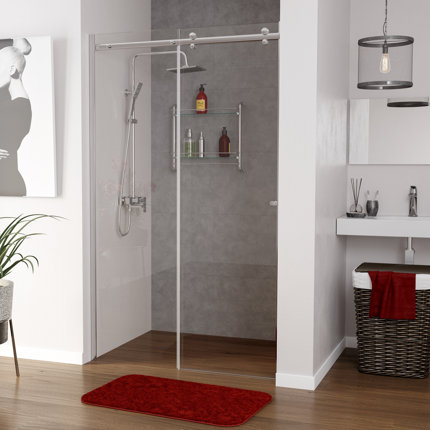 Душевая дверь 110х200см хром WasserKraft Vils 56R13