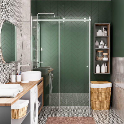 Душевой уголок хром 110х90х200см WasserKRAFT Vils 56R15
