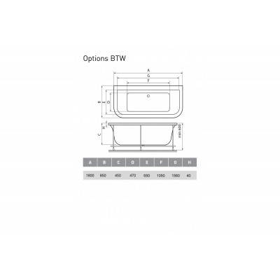 Акриловая ванна белая 180x85см Vayer Options Гл000006810
