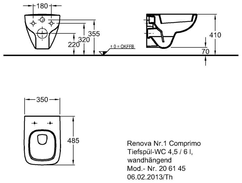 Подвесной унитаз Renova Nr.1 Comprimo New  с микролифтом  Geberit