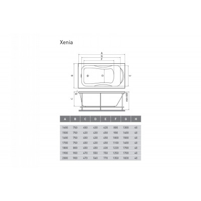Акриловая ванна белая 160x75см Relisan Xenia Гл000001266