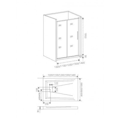 Душевая дверь 110х195см черная GoodDoor Idea ИД00008