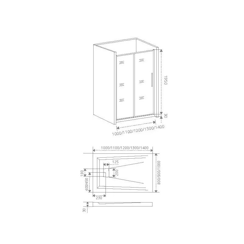 Душевая дверь 110х195см черная GoodDoor Idea ИД00008