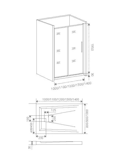 Душевая дверь 140х195см черная GoodDoor Idea ИД00011
