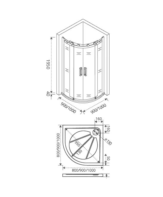 Душевой уголок 90х90х195см хром GoodDoor Galaxy ГЛ00008