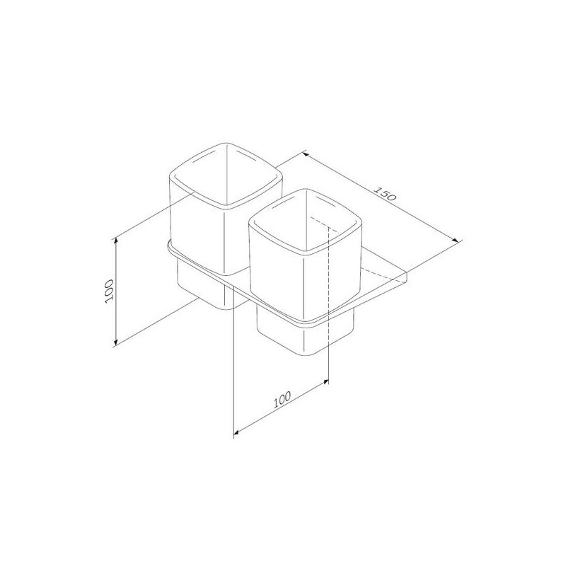Стакан двойной настенный черный Am.pm Inspire 2.0 A50A343422
