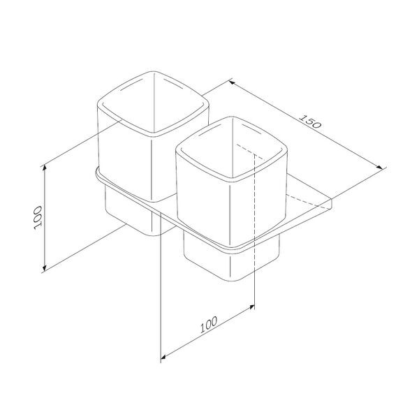 Стакан двойной настенный черный Am.pm Inspire 2.0 A50A343422