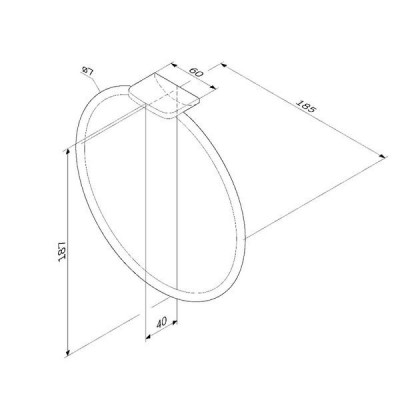 Держатель полотенец "кольцо" черный Am.pm Inspire 2.0 A50A34422