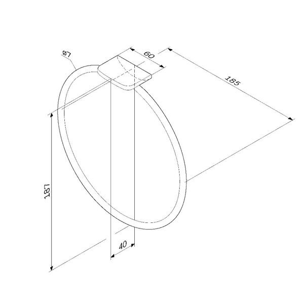 Держатель полотенец "кольцо" черный Am.pm Inspire 2.0 A50A34422