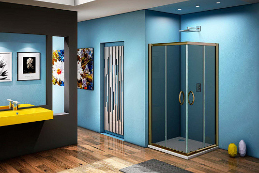 Душевой уголок тонированное стекло 100х100х185см бронза GoodDoor Jazz ДЖ00041
