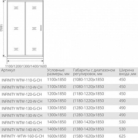 Душевая дверь 140х185см хром GoodDoor Infinity ИН00031