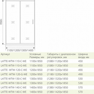 Душевая дверь 140х185см белая GoodDoor Latte ЛА00011