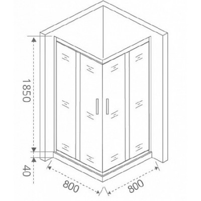 Душевой уголок 90х90х185см белый GoodDoor Latte ЛА00006