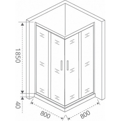 Душевой уголок матовое стекло 90х90х185см белый GoodDoor Latte ЛА00020