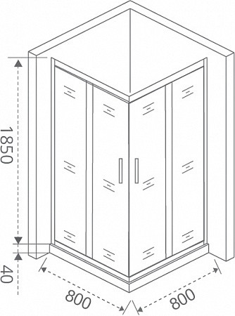 Душевой уголок матовое стекло 90х90х185см белый GoodDoor Latte ЛА00020
