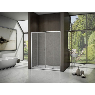 Душевая дверь матовое стекло 160х185см белая GoodDoor Latte ЛА00034