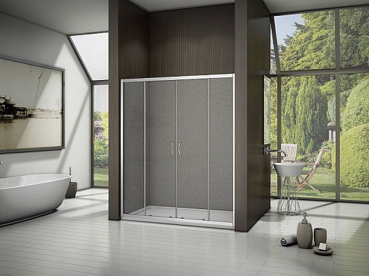 Душевая дверь матовое стекло 160х185см белая GoodDoor Latte ЛА00034