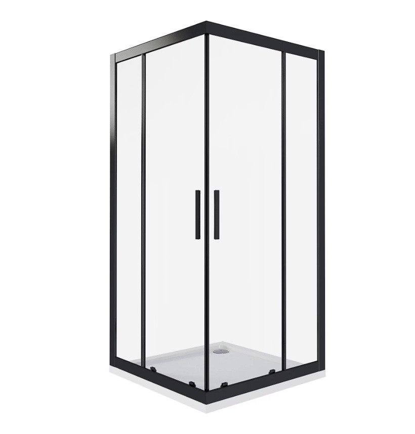 Душевой уголок 100х100х190см черный GoodDoor Cofe КФ00007