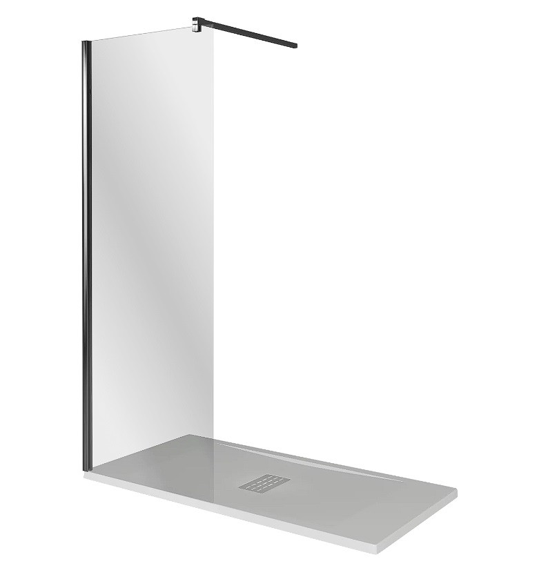 Душевая перегородка 120х195см черная GoodDoor Walk In ВИ00015