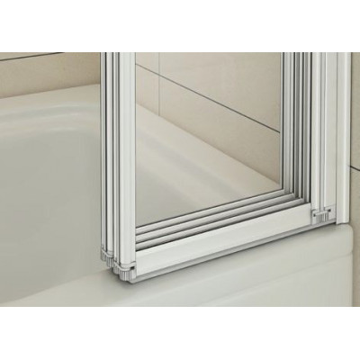 Душевая шторка на ванну матовое стекло 100х140см хром GoodDoor Screen ПД00026