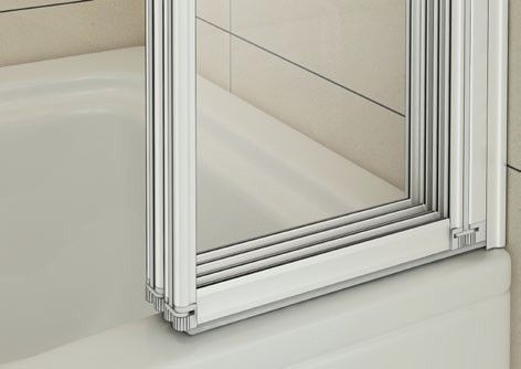 Душевая шторка на ванну матовое стекло 100х140см хром GoodDoor Screen ПД00026