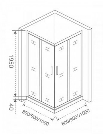 Душевой уголок стекло с узором 90х90х195см хром GoodDoor Antares АН00013