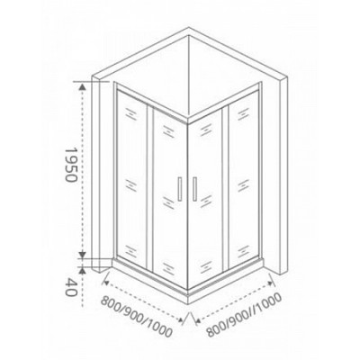Душевой уголок стекло с узором 100х100х195см хром GoodDoor Antares АН00014