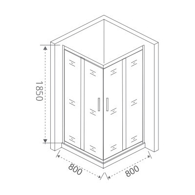Душевой уголок матовое стекло 80х80х185см бронза GoodDoor Jazz ДЖ00005