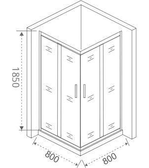 Душевой уголок матовое стекло 80х80х185см бронза GoodDoor Jazz ДЖ00005