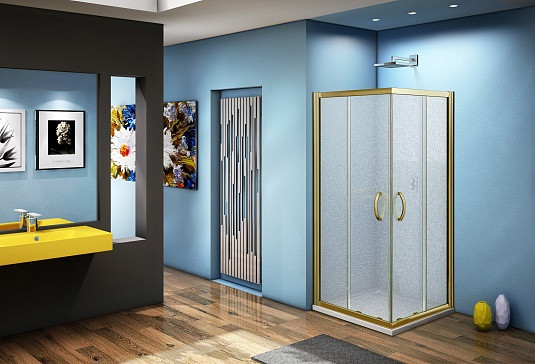 Душевой уголок матовое стекло 80х80х185см бронза GoodDoor Jazz ДЖ00005