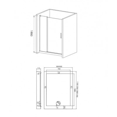 Душевая дверь 140х185см хром GoodDoor Pandora ПД00074