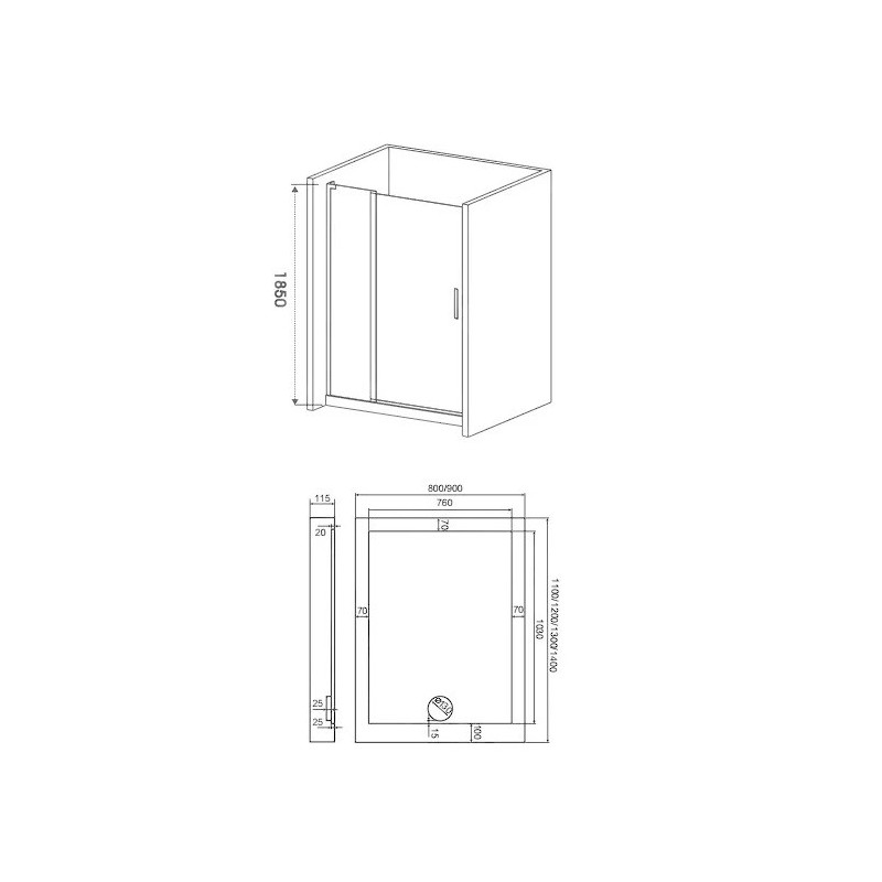 Душевая дверь 140х185см хром GoodDoor Pandora ПД00074