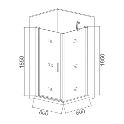 Душевой уголок стекло с узором 80х80х185см хром GoodDoor Pandora ПД00040