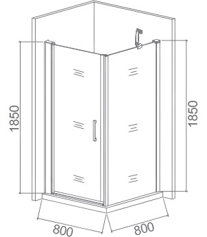 Душевой уголок стекло с узором 80х80х185см хром GoodDoor Pandora ПД00040