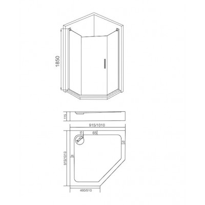 Душевой уголок 90х90х185см GoodDoor Pandora ПД00066 профиль хром, стекло прозрачное