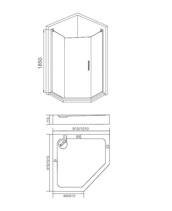 Душевой уголок 100х100х185см хром GoodDoor Pandora ПД00065