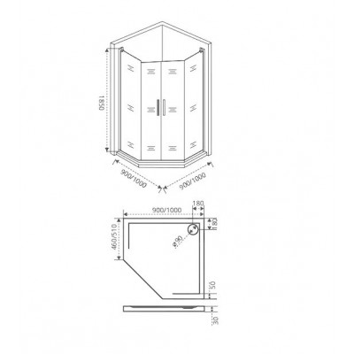 Душевой уголок 100х100х185см хром GoodDoor Pandora ПД00059