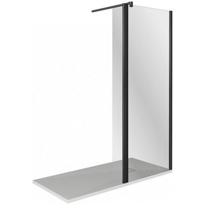 Душевая перегородка 90х195см черная GoodDoor Walk In ВИ00022