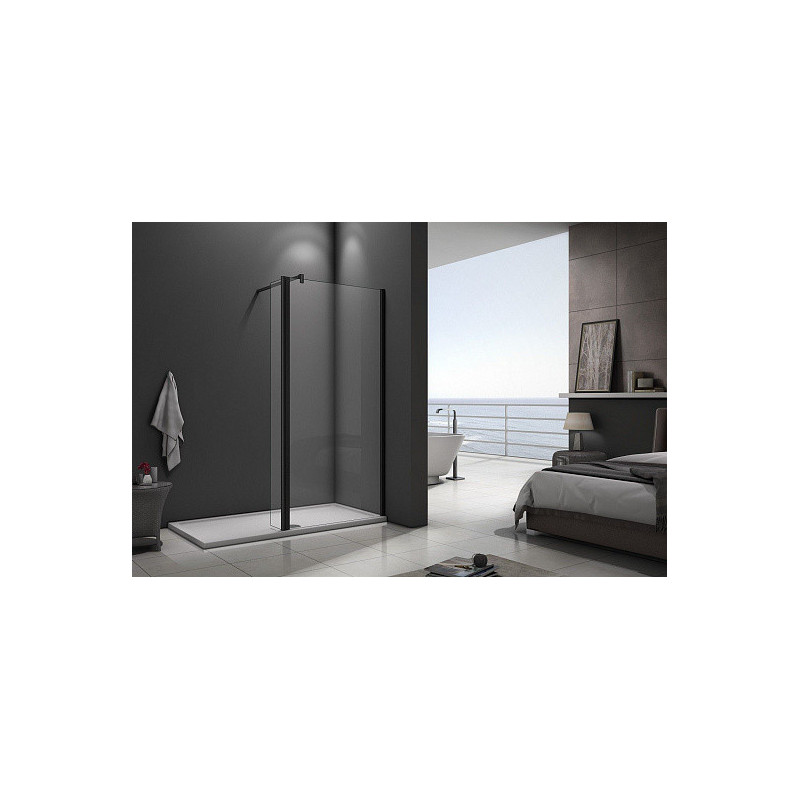 Душевая перегородка 90х195см черная GoodDoor Walk In ВИ00022