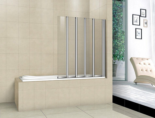 Душевая шторка на ванну 120х140см хром GoodDoor Screen ПД00082