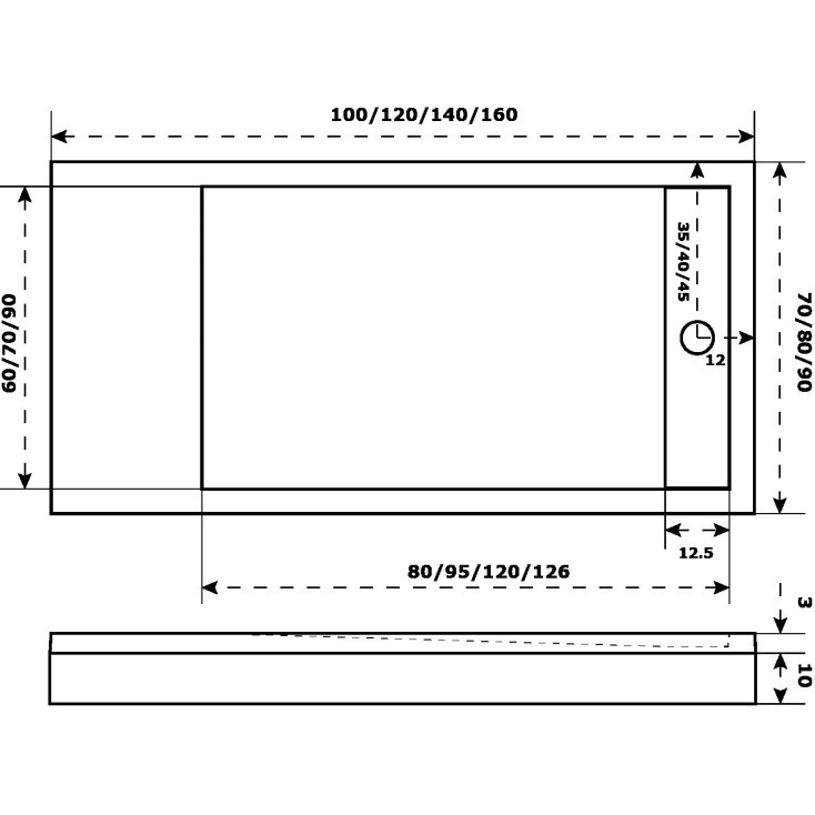 Экран для душевого поддона 100х90см белый GoodDoor Essentia 2 ЭЛ00142