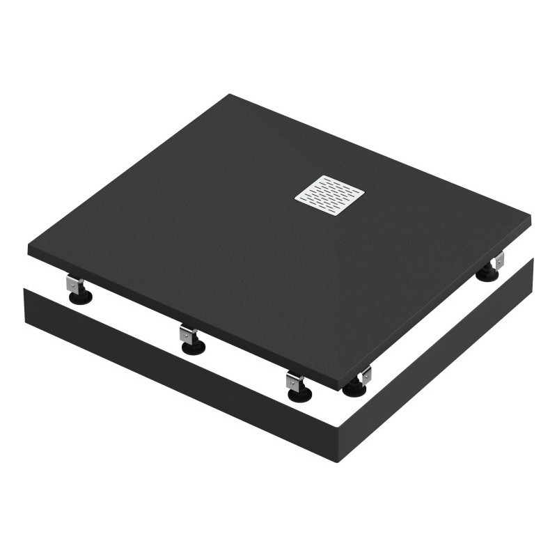 Экран для душевого поддона 90х80см черный GoodDoor Essentia 2 ЭЛ00210