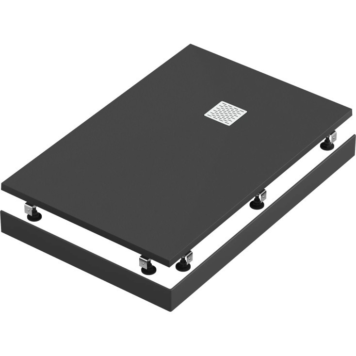 Экран для душевого поддона 100х80см черный GoodDoor Essentia 2 ЭЛ00165