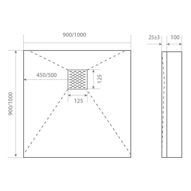 Экран для душевого поддона 100х100см белый GoodDoor Essentia ЭЛ00138