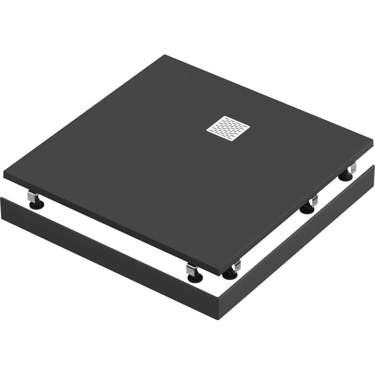 Экран для душевого поддона 90х90см черный GoodDoor Essentia ЭЛ00157