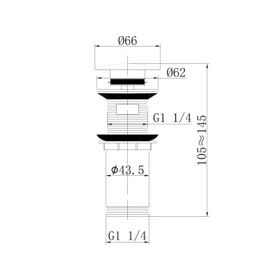 Донный клапан белый Abber AF0010W