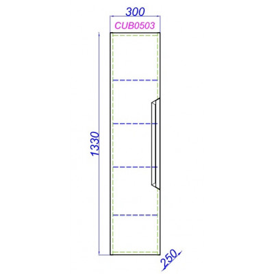 Шкаф пенал подвесной белый 30см Aqwella Cube CUB0503W