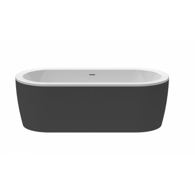 Акриловая ванна черная 180x80см Cezares SLIM CENTRAL-180-80-60-NERO-SET