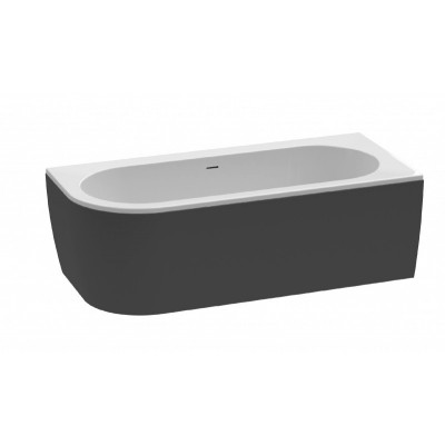 Акриловая ванна черная 180x80см правая Cezares SLIM CORNER-180-80-60-R-NERO-SET