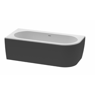 Акриловая ванна черная 180x80см левая Cezares SLIM CORNER-180-80-60-L-NERO-SET